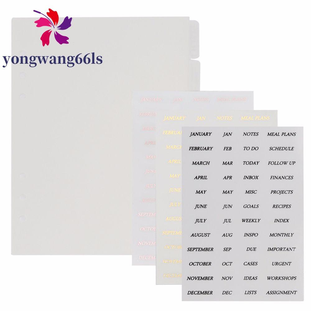 YONGWANG Divisores De Índice De Fichário Separador De Adesivos Para Notebook Página 6pcs/12pcs PVC
