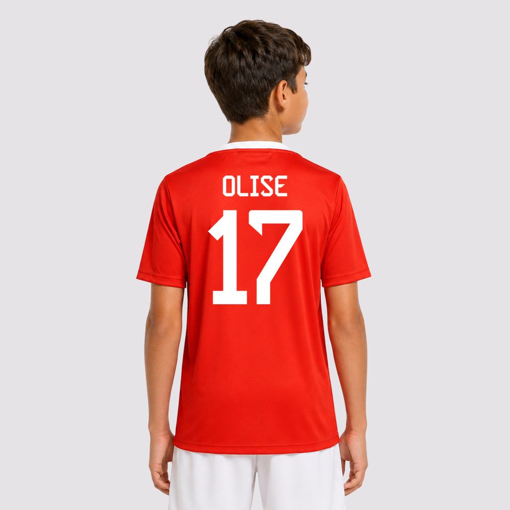 Camisa Bayern de Munique Juvenil Vermelha 17 Olise