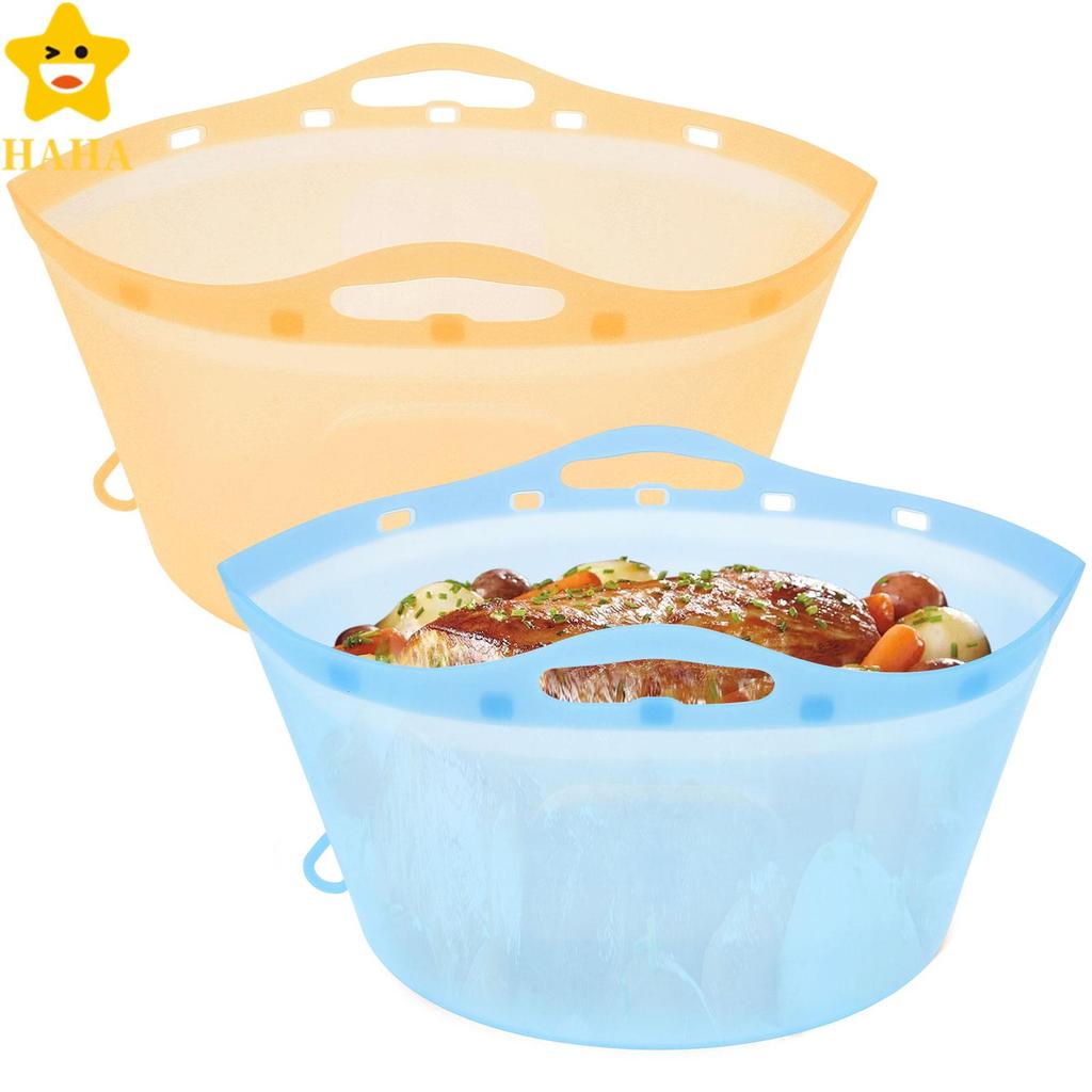 Forros De Silicone Para Fogão Lento , 2 Peças , Adequados 6-10 QT , Laranja E Azul , Panela Cozinha Reutilizáveis Panela