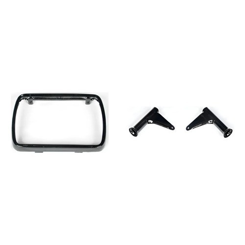 Kit Farol: Aro Retangular Cg Titan 125 95 A 99 Preto + Suporte Orelha Today Cg 125 99 Preto