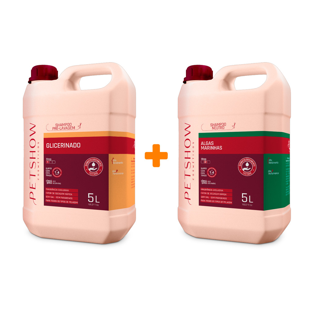 Shampoo Pré Lavagem Glicerinado + Algas Marinhas Pet Show 5l