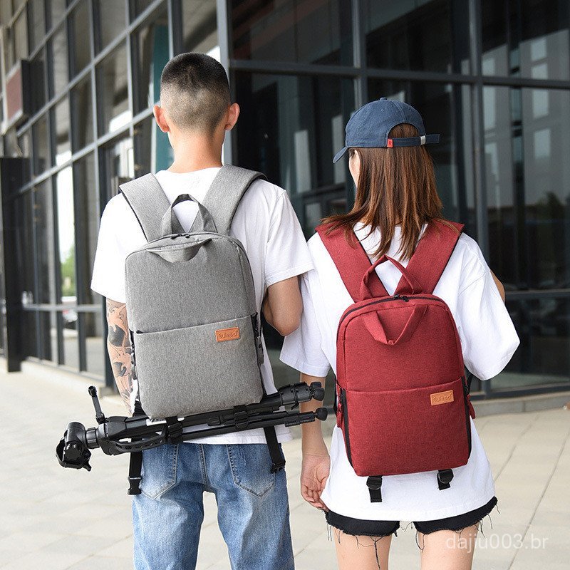 ⭐ ⭐ Bolsa SLR adequada para Canon e Nikon, pequena bolsa de fotografia e câmera de ombro duplo, bolsa de armazenamento p