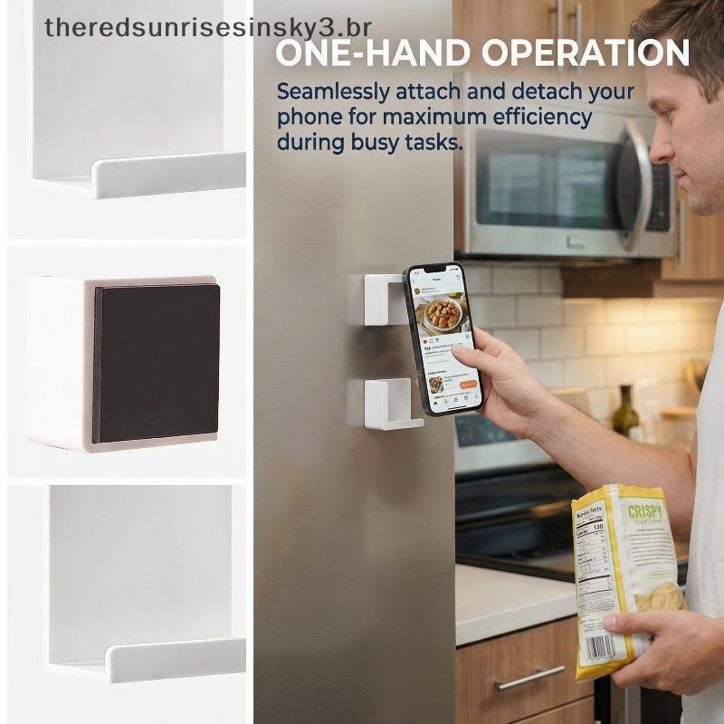 Suporte Magnético Para Celular TSBR Geladeira Seguro Tablet PC De Parede Removível Cozinha E Casa .