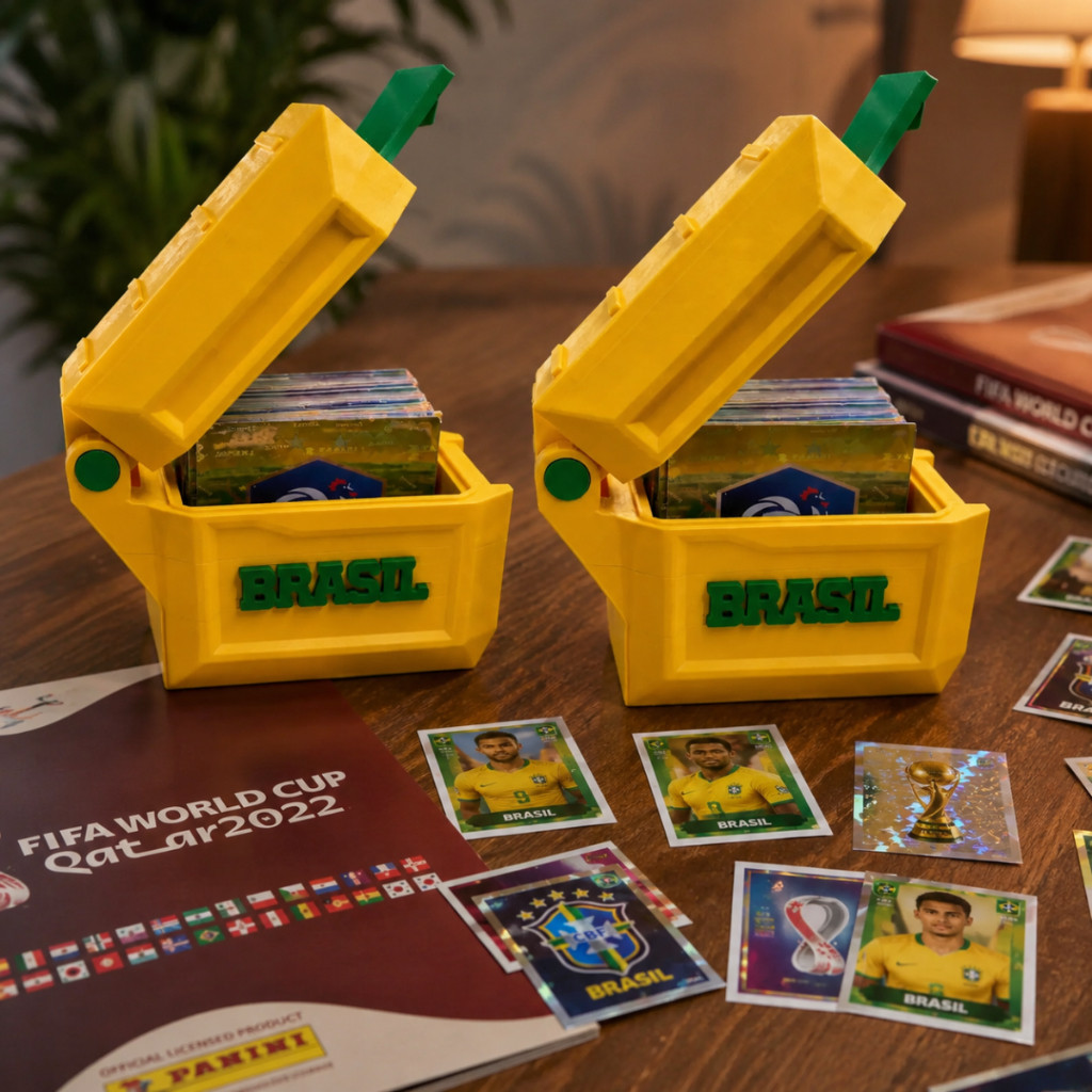 Case Porta Guarda Figurinhas Organizador Caixa Coleção Copa Do mundo Figurinha Repetidas Album Copa Futebol