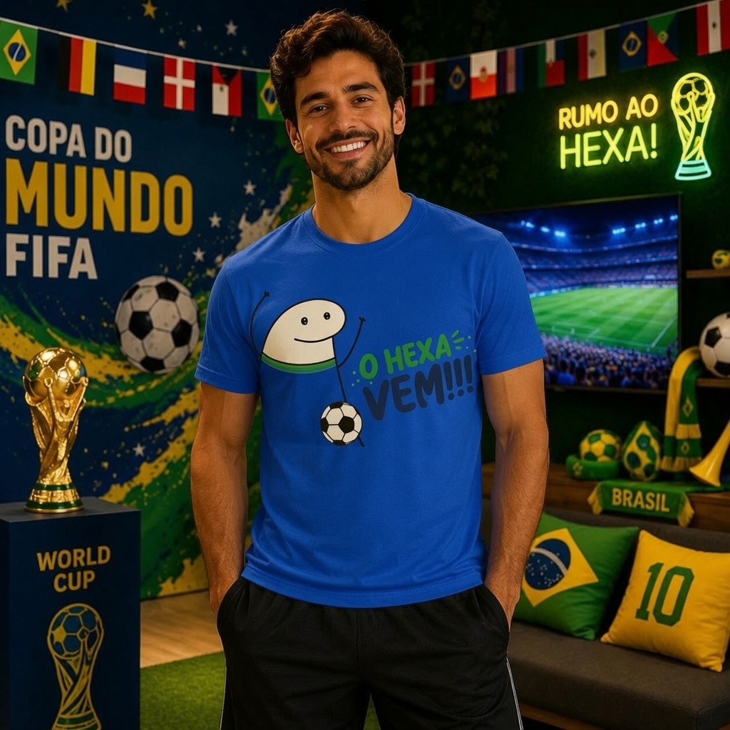 Camiseta Basica Masculina Casual Diversas Cores Ideal Academia Trabalho Passeios  Malha Confortavel Copa Do Mundo Brasil