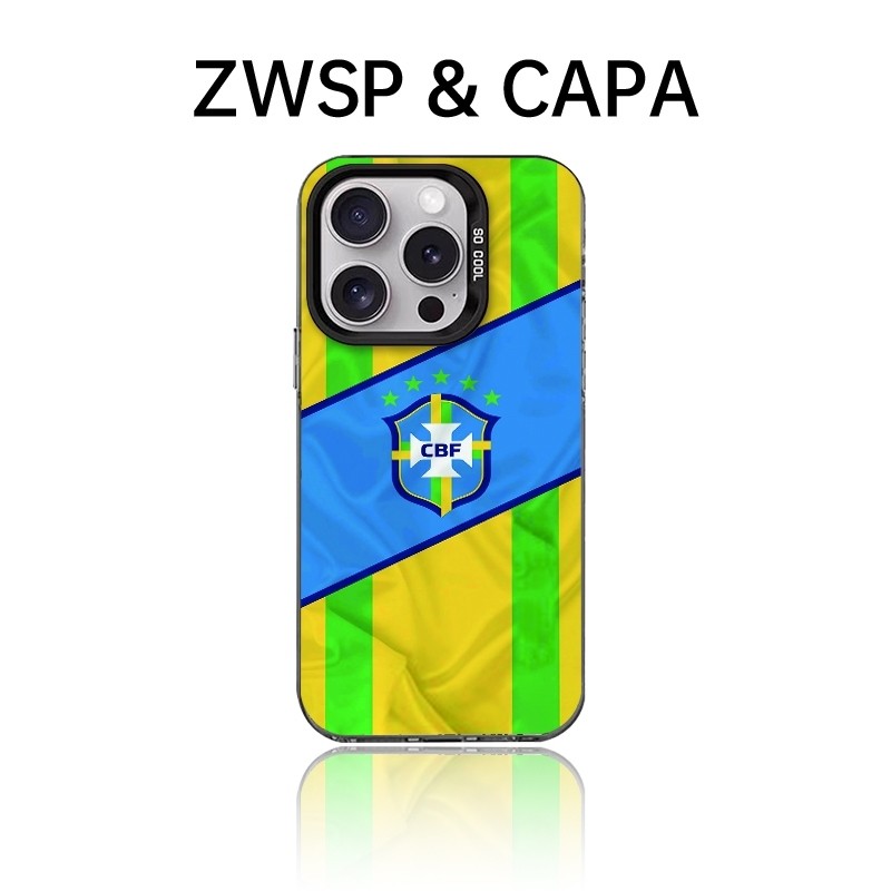 Capinha para todos os modelos de iPhone 15 Pro Max 16 17 Pro Max Plus XR XS Seleção Brasileira de Futebol
