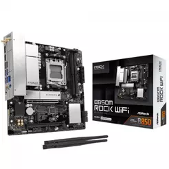 Placa Mãe ASRock B850M Rock WiFi, Chipset B850, AMD AM5, mATX, DDR5