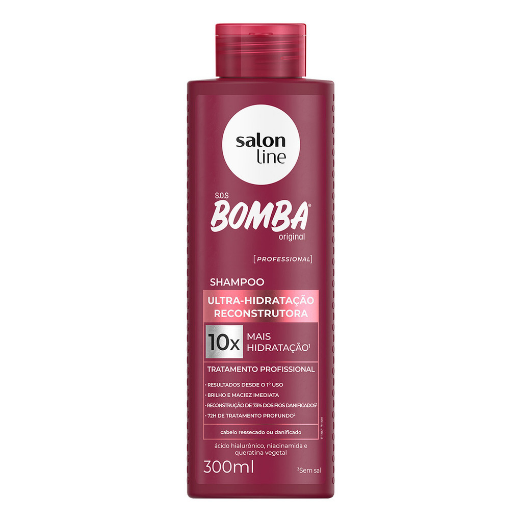 Shampoo Ultra Hidratação Brilho Sos Bomba Salon Line 300ml