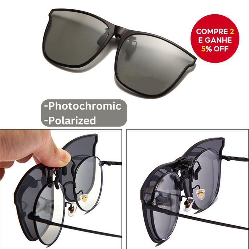 Clipe Fotocromático Em Óculos De Sol Polarizados Flip Up Tons Para Dirigir Pescar