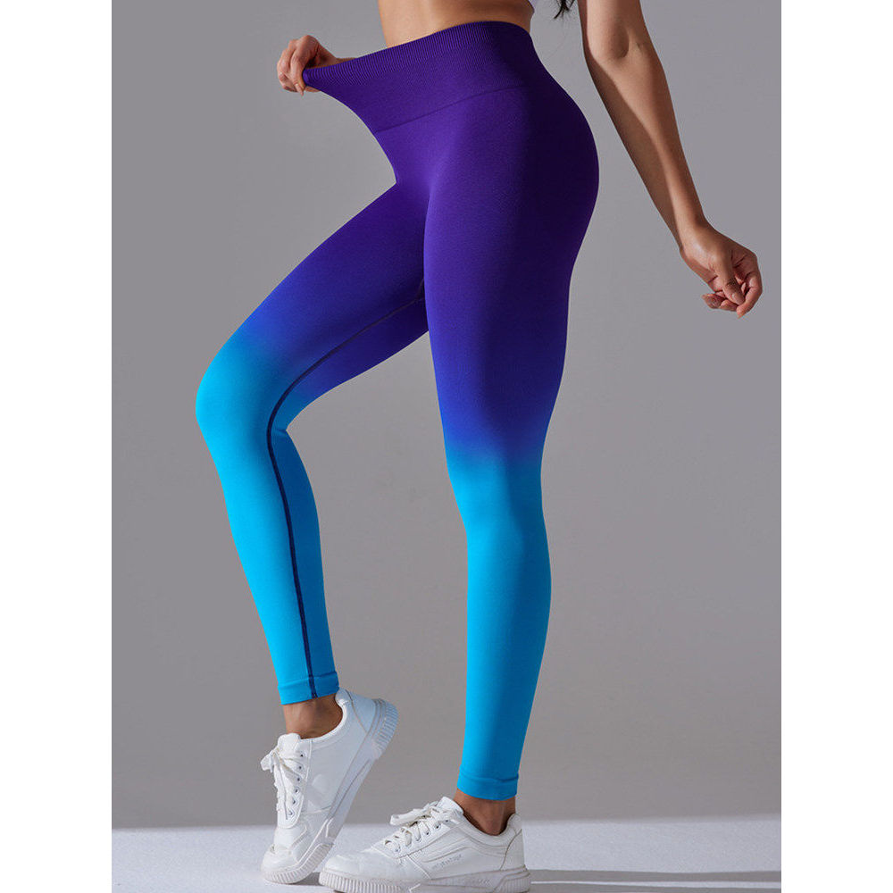 Europeu americano importado novo estilo nu calças de Yoga mulheres cintura alta hip-Lifting correndo pêssego hip calças 