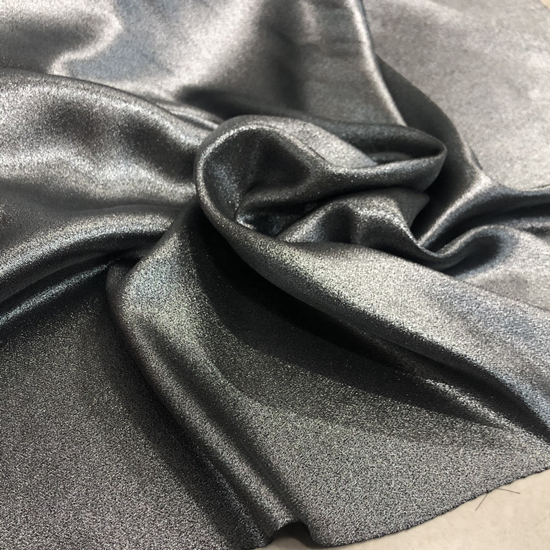 Coreia do sul importado fino estiramento prata brilho jateamento brilhante moda tecido saia palco Designer tecido