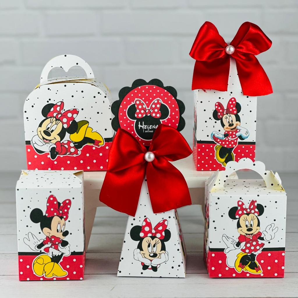 Kit Festa MINNIE | Pegue e Monte Personalizado Lembrancinhas Caixas Aniversário Caixinha Aniversário Infantil