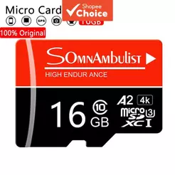 Cartão Micro SD (TF) Original SomnAmbulist 16GB - Classe 10 A1/A2 de Alta Velocidade para Dashcams e Câmeras 80MB/s à
