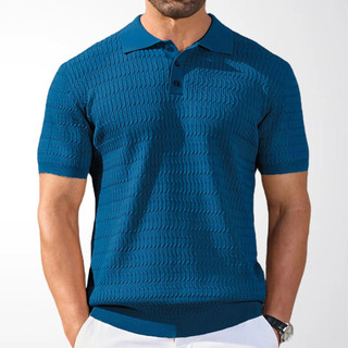 top Masculino De Manga Curta Primavera E Verão Suéter Pele Dura Han Pulôver Casual Camisa POLO Masculina