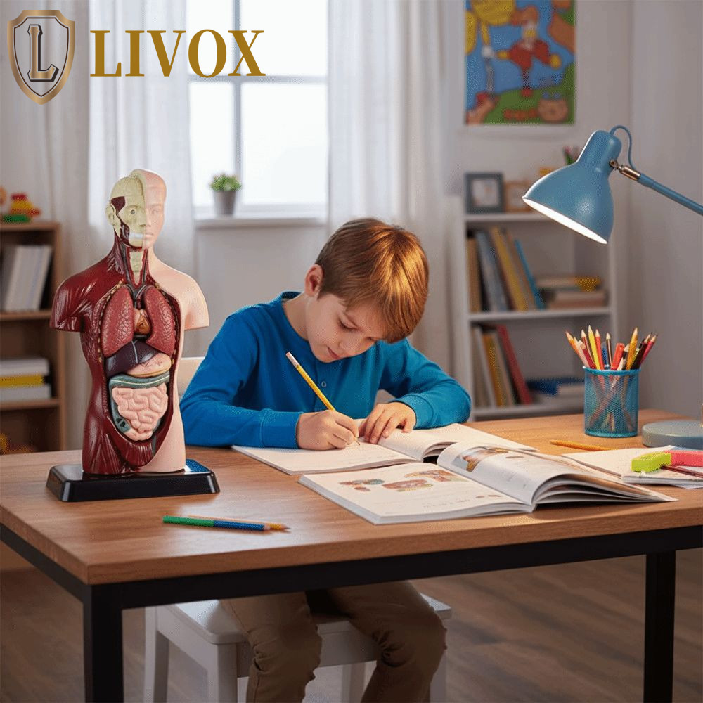 LIVOX Adereço Educacional De Corpo Humano , Modelo De Anatomia De Torso Montessori De Plástico , Manequim DIY
