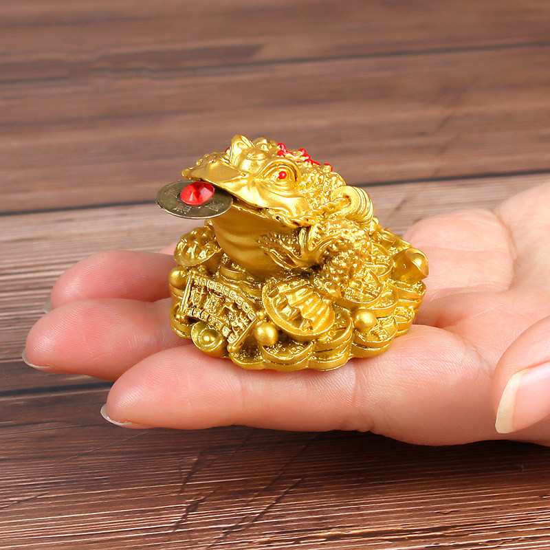 2026 novo estilo sorte sapo dourado ornamentos pequeno sapo de três pernas abertura presente cigarra dourada loja escrit