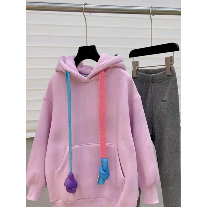 Pronto estoque Roupas infantis de marca coreana 2025 outono inverno moletom infantil infantil lã-velo-velo-velo @-