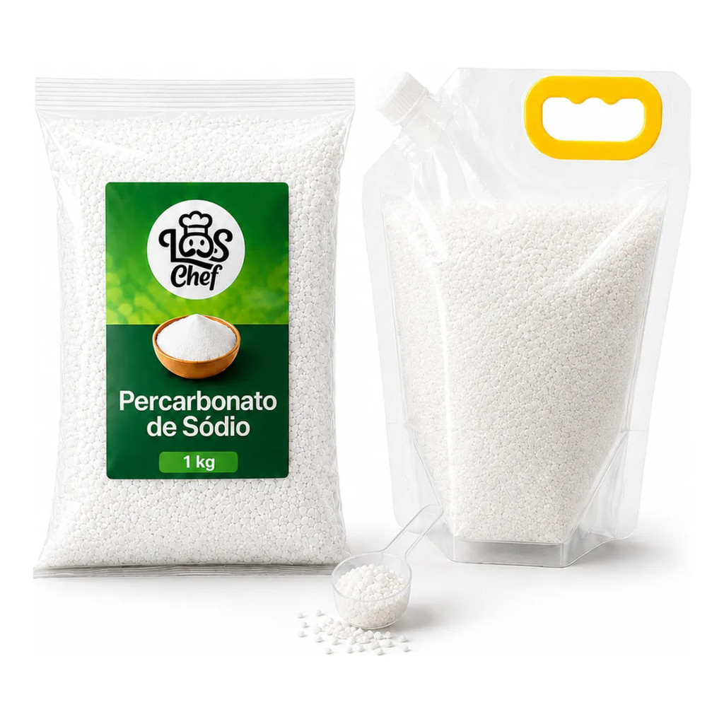 Kit Tira Manchas Percarbonato E Saco Armazenar 1,5l Dosador