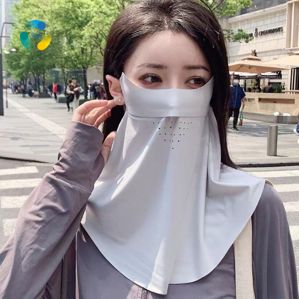 Soft Breathable Face Mask Ice Silk Sunscreen for Women – Full Neck Uv Protection Lightweight Sun for Outdoor for South