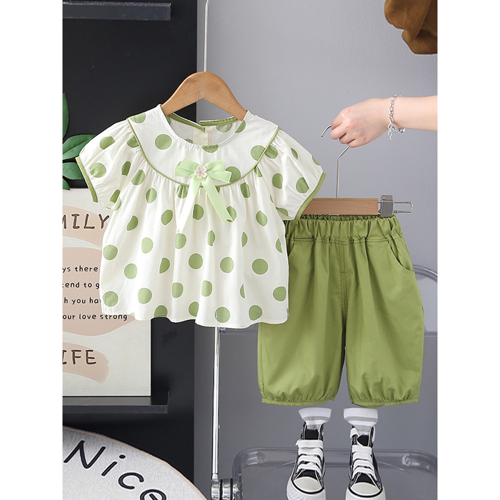 Meninas roupas de verão 2026 novo estilo moda terno de manga curta bebê verão roupas finas do bebê crianças versão