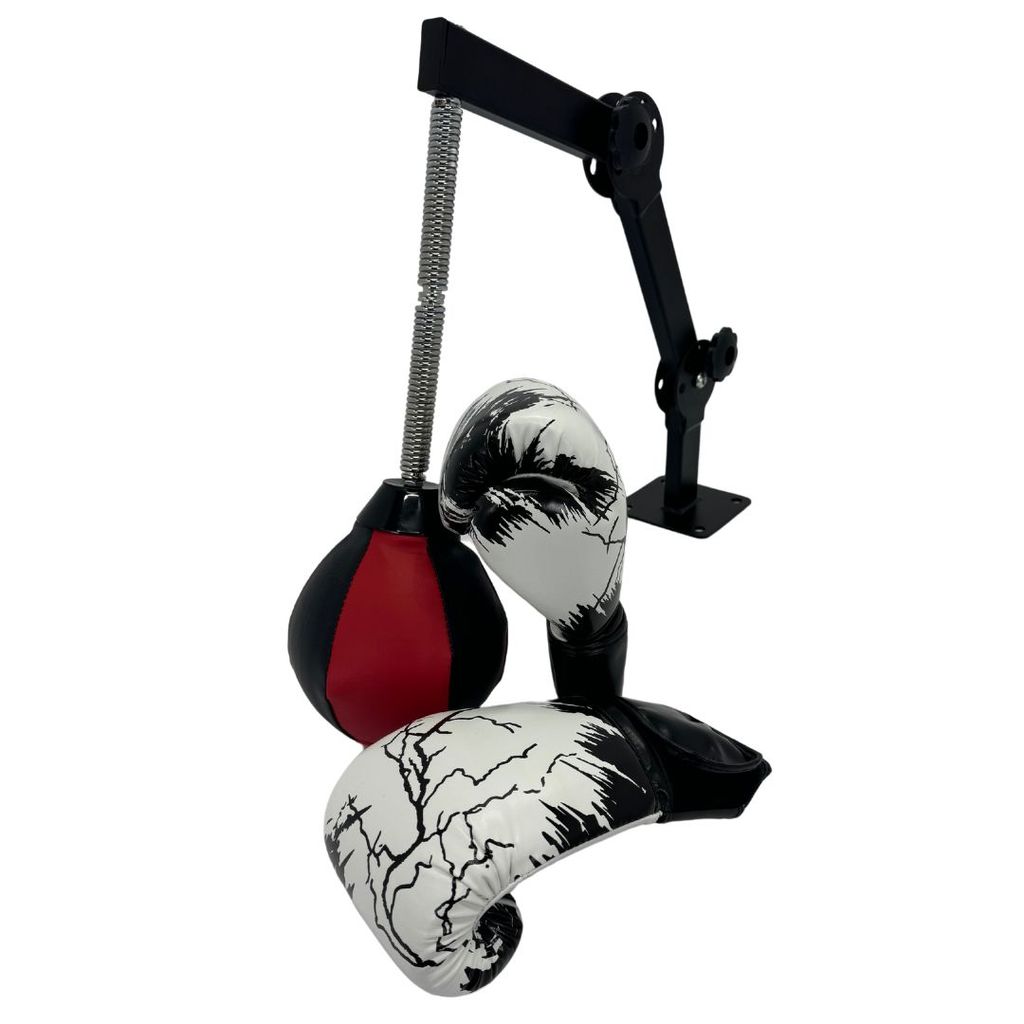 Saco de Boxe Suporte em Parede Punching Ball e Par de Luvas