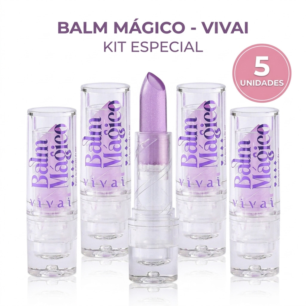 Conjunto de bálsamo labial hidratante que muda de cor Vivai Vivai (pacote com 5 unidades