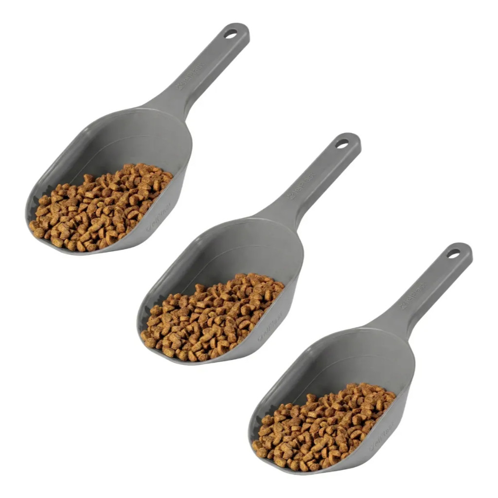Kit 3 Concha Pá Dosadora Pá De Gelo Pegador Cereal Ração Grãos Alimento Amendoas Grandulado Naturais