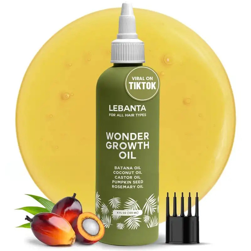 LeBanta Wonder Growth Oil - Mistura 100% Pura de Óleo de Batana com Óleo de Rícino, Semente de Abóbora, Coco e Alecrim p