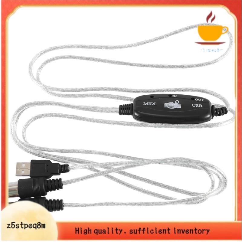 Adaptador De Cabo MIDI USB , Tipo A Macho Para Din Interface De Entrada De 5 Pinos Com Indicador LED Teclado Musical