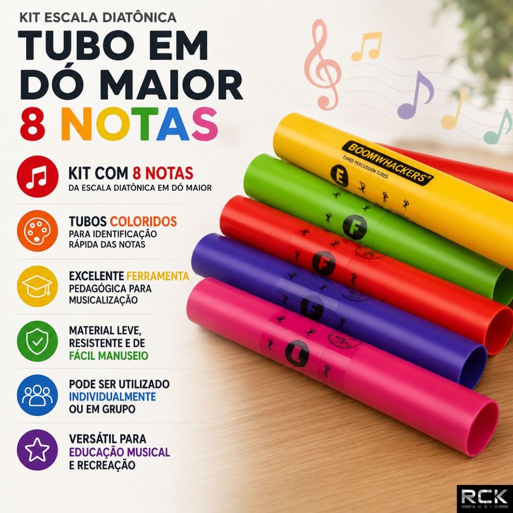 Kit Escala Diatonica Tubo em Dó Maior 8 Notas Liverpool — imagem 2 de 2