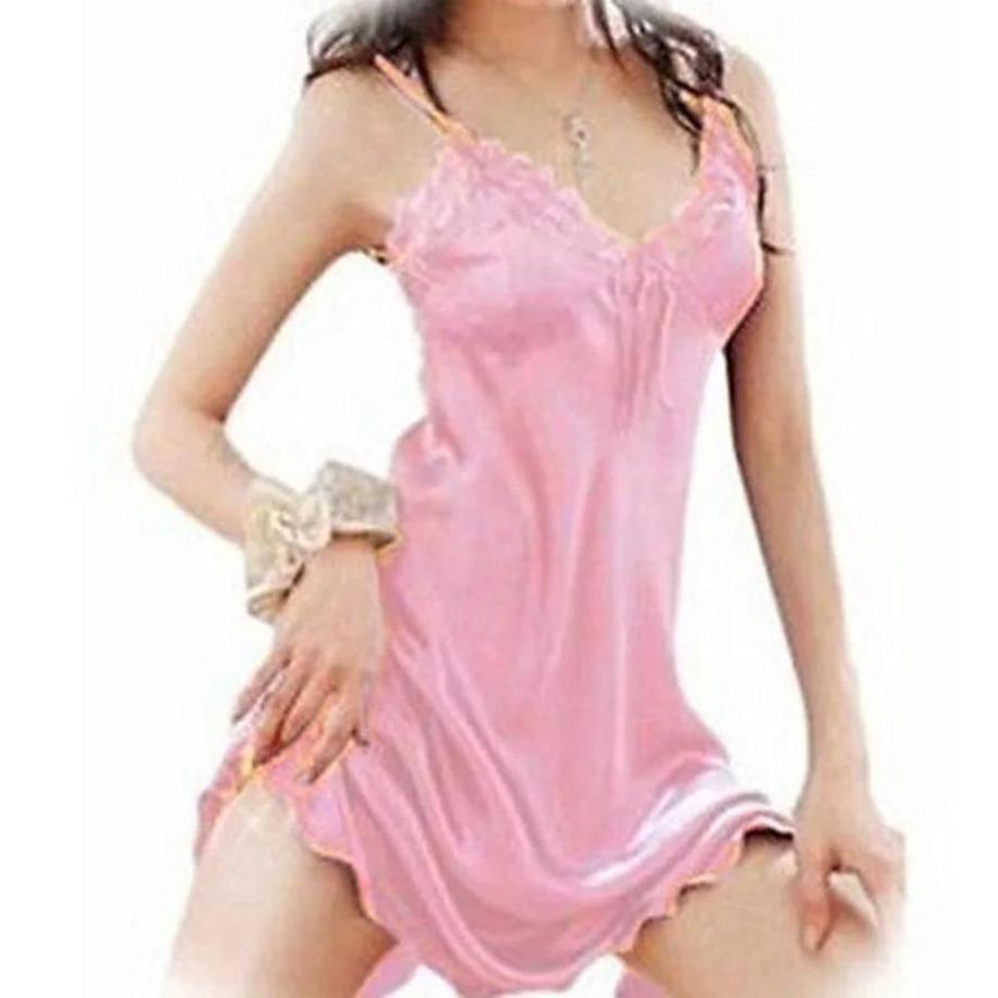 1 Pçs Feminino Sexy Pijamas Camisola De Cetim Seda Babydoll Rendas Roupões Vestido De Dormir Saia Senhora Fora Do Ombro