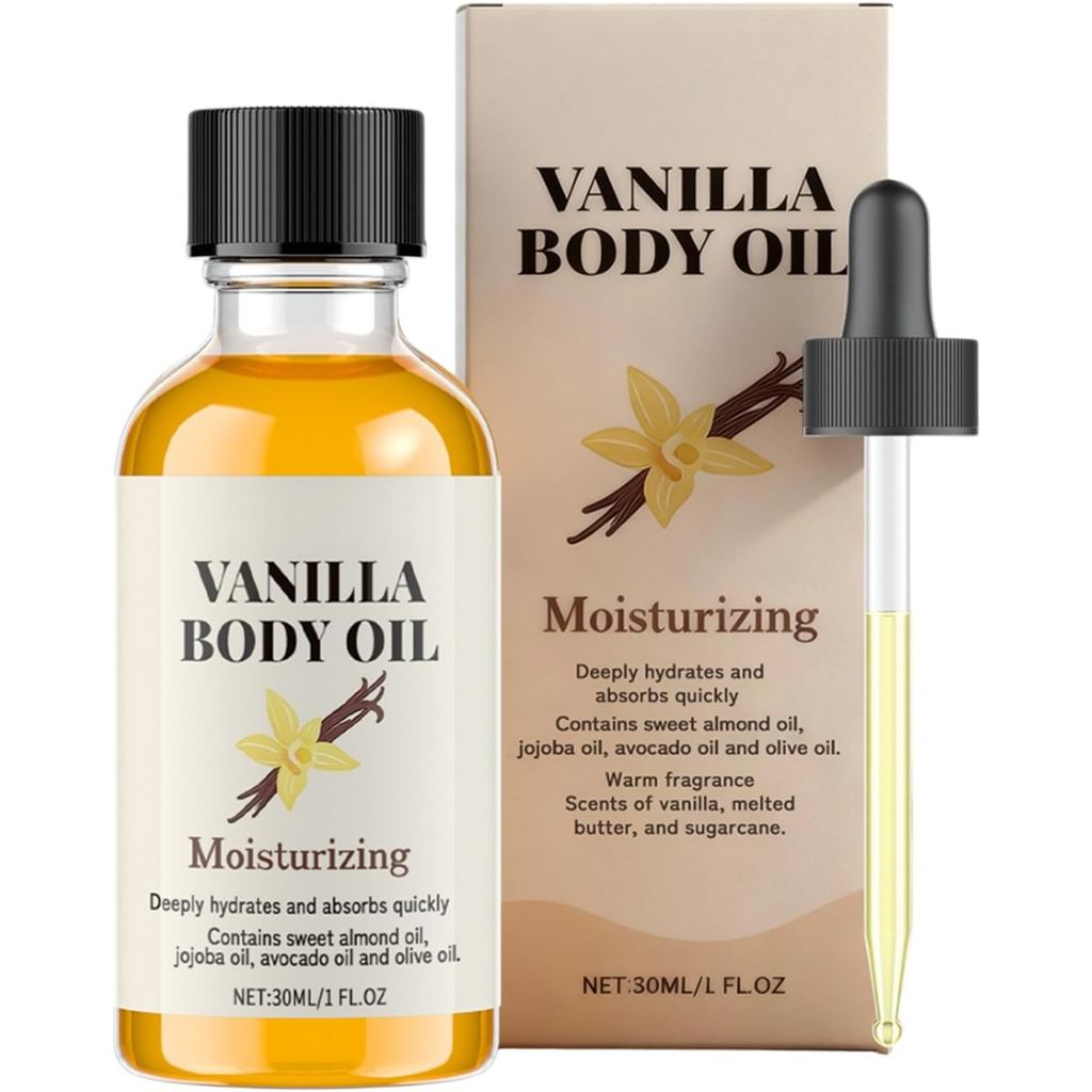 Óleo Reparador Vanilla Glow, Óleo de Massagem para Cuidados com a Pele para Mulheres, Não Oleoso, Hidratante Corporal, R