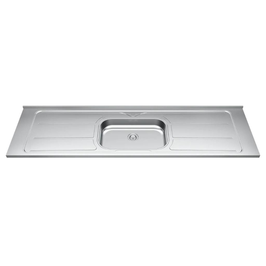 Pia de Cozinha com Cuba e Válvula Bali 200cm Aço Inox - Ghel Plus