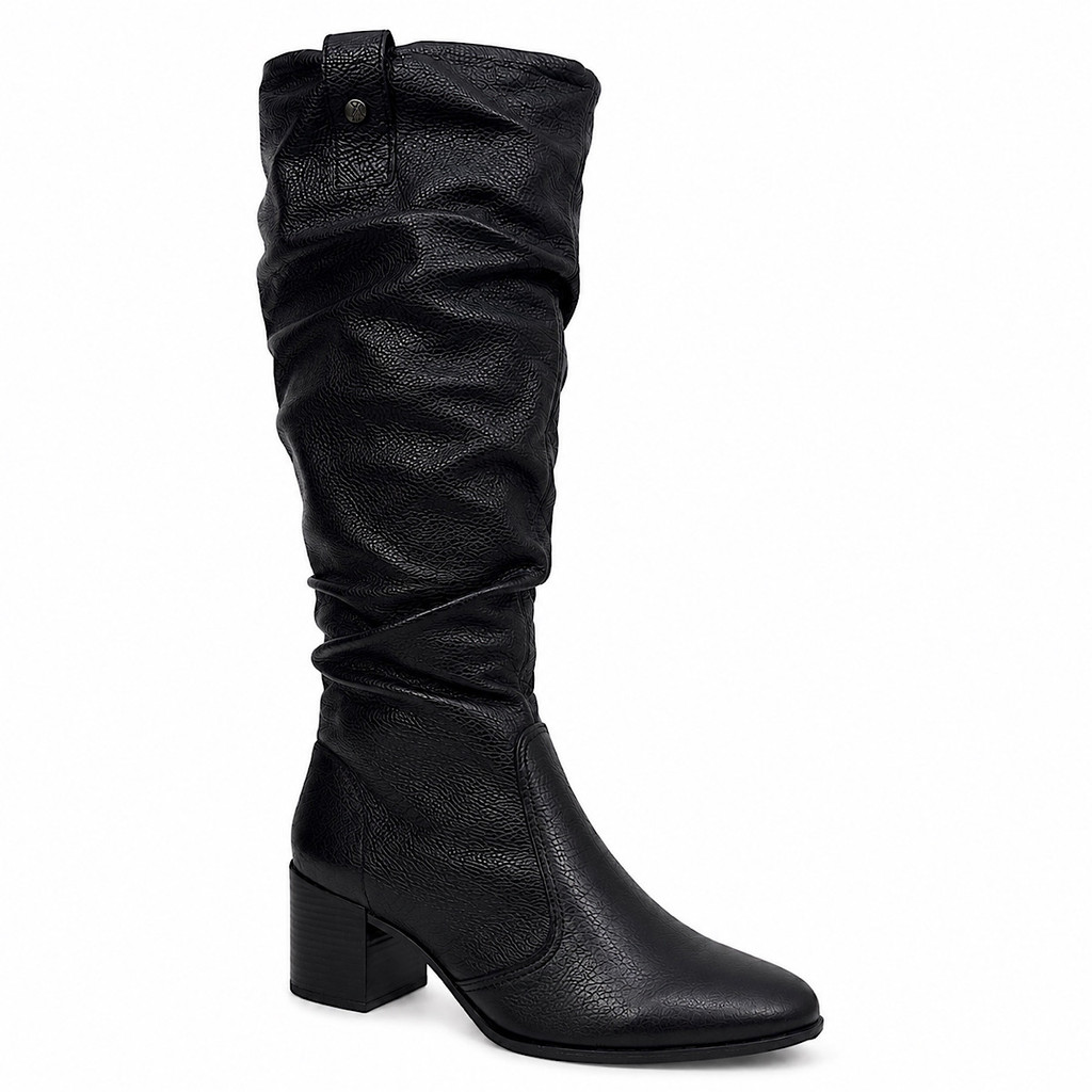 Bota Bottero Cano Alto Slouchy Couro 346920 Preta