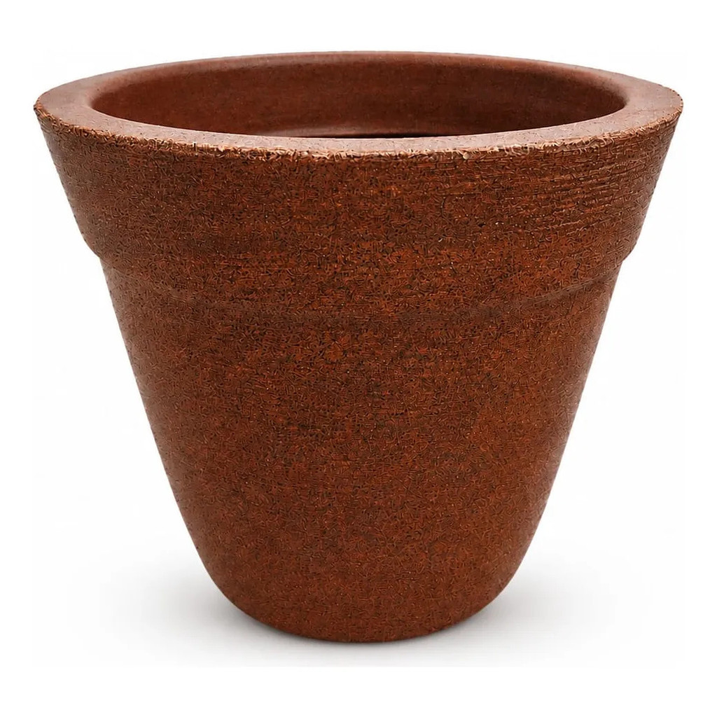 Vaso De Planta Decorativo Redondo Estilo Barro Polietileno