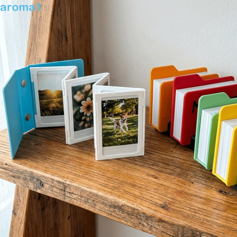 Moldura Dobrável AROMA1 , Álbum De Fotos Quadrado Simples , Organizador De Porta-Retratos Com Design De Mini Dobradiça
