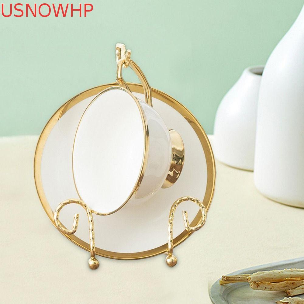 Rack De Caneca USNOWHP , Exibição De Metal Moderno E Atraente , Bandeja De Xícara De Chá Dourada De Luxo Simples Leve Pa