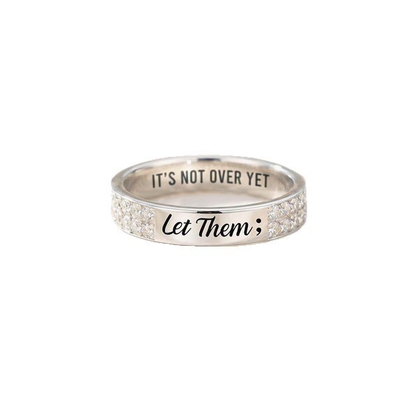Anel Mantra 'Let Them Pave' Mais Vendido - Anel Feminino com Mantra 'Que Eles Abram o Caminho' para Presente