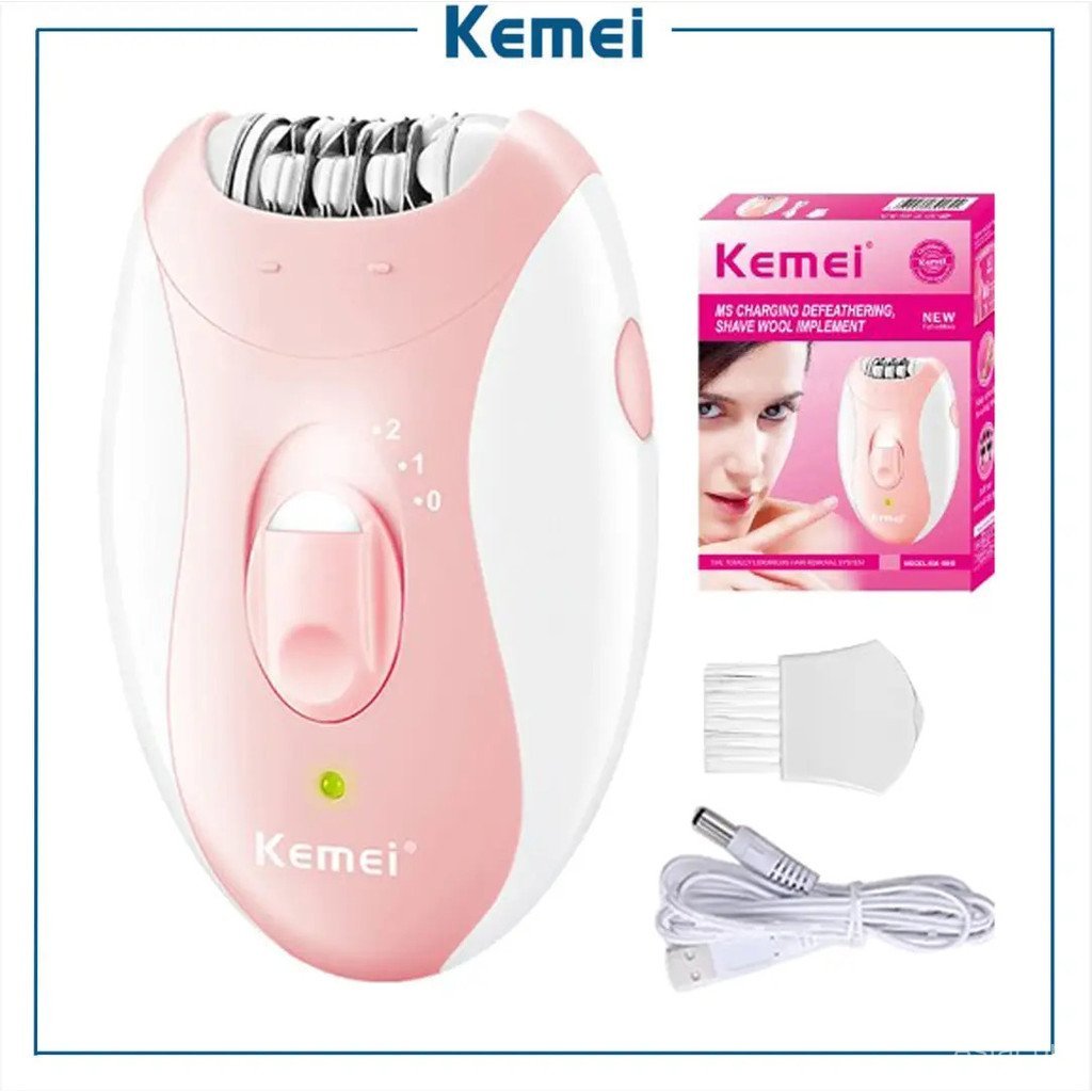 Epilador Elétrico à Prova d'Água Kemei KM-189B Recarregável via USB, Aparelho de Barbear Portátil para Mulheres / Epilad