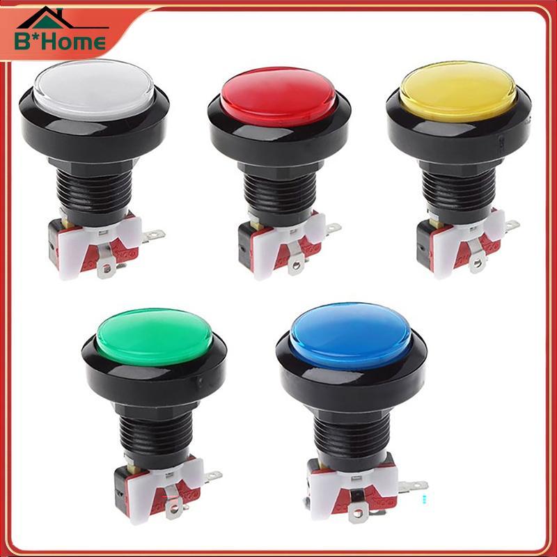BHTH 1pcs 45mm Botão Arcade Led Micro Switch 12V Conjunto De Interruptor De Liga/Desliga Verde/Amarelo/Vermelho/Branco/A