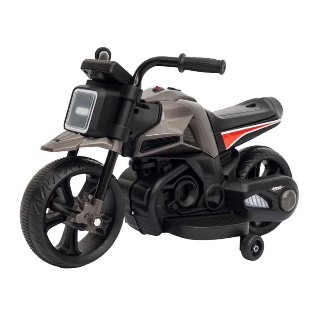 Moto Elétrica Infantil 2 Rodas Com Rodinhas Bateria Recarregável Dark Ryder Preta