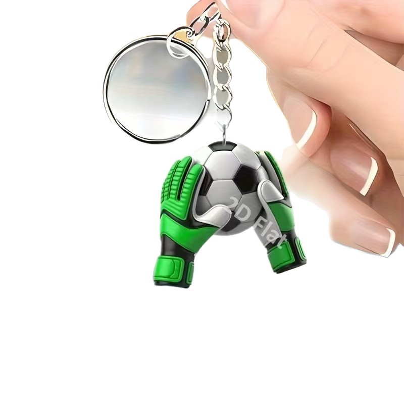 Pingente de acrílico, decoração de luva de goleiro, chaveiro plano, presente 2D, novo item para fãs de futebol.