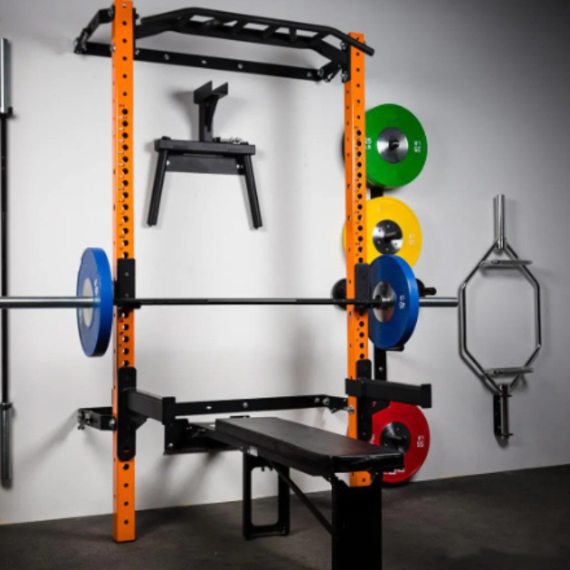 Barra de elevação dobrável montada na parede para casa, rack para agachamento, rack para cross-training, rack para cross