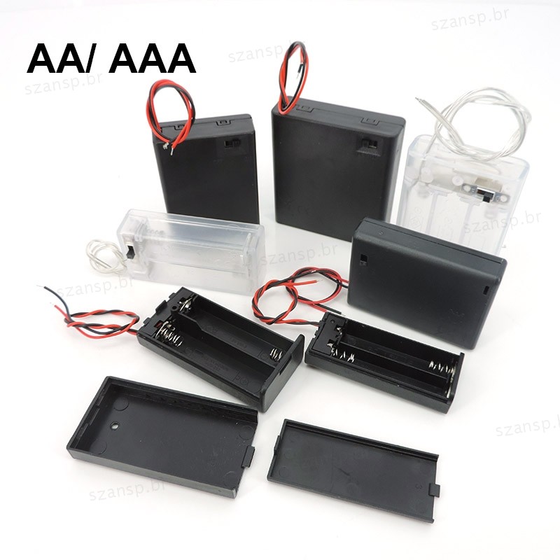 5 Pçs 2/3/4 Slot AA AAA Suporte De Bateria 1.5V/3V/4.5V/6V Caixa Com Fios Liga/Desliga Interruptor Tampa De Parafuso Cas