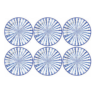 Conjunto 6 Pratos Sobremesa Almar Azul Cerâmica