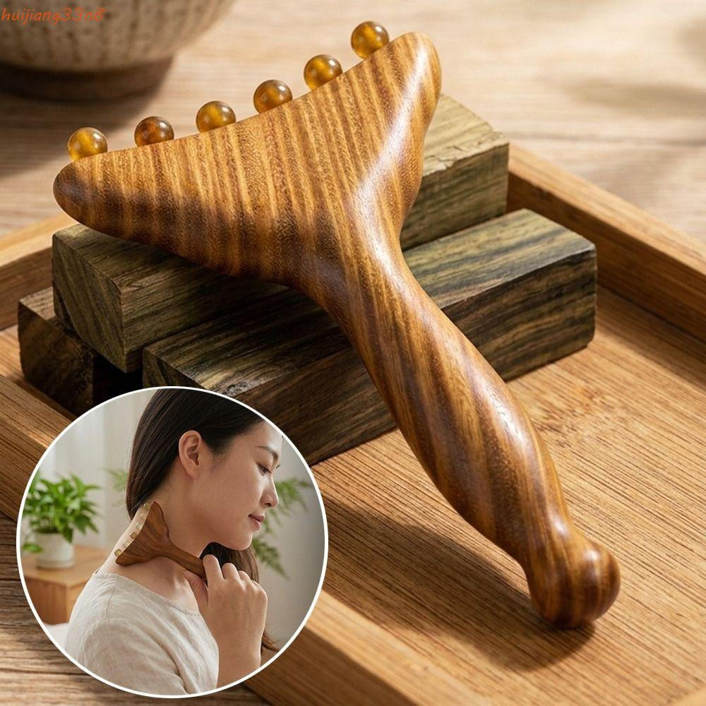 HUIJIANG Meridianos Massagem Pente , Bolas De Cobre/Buzina Lidar Com Ferramenta Manual Facial Gua Sha , Aperto Confortáv