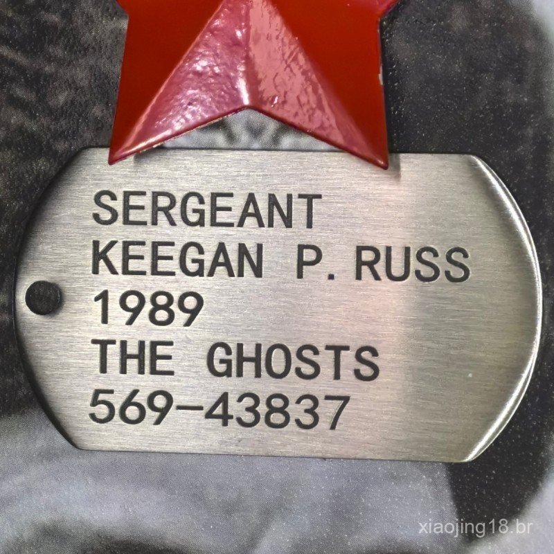 Tag de identificação de aço GHOST para cães, colar com nome, colar Call of Duty GAN RUSS, COD 9NEQ
