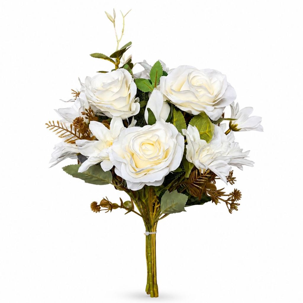 Rosa Dália Rosas Artificial Buque P/ Decoração Casamento, Arranjos, Decorar Festas e Casa