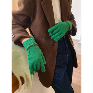 Coreano nicho costura Design luvas quentes inverno feminino 2026 novo estilo de cinco dedos tela sensível ao toque luvas