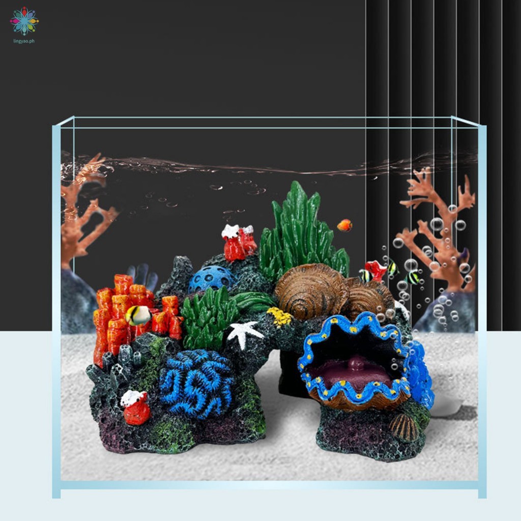 Decorações De Coral De Aquário De Resina Para Tanque De Peixes Ornamento De Paisagem Marinha Seguro Água Doce E Salgada
